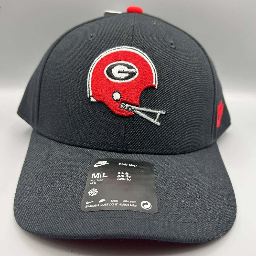Georgia Bulldogs x Nike Club Hat Men M-L Black Strap Back Cap New